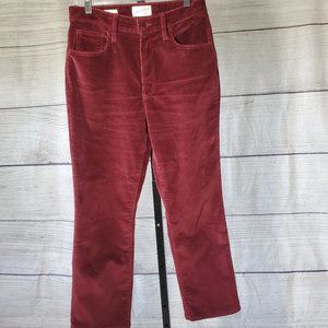 Universal Threads Womens Corduroy Pants Burgundy 8R High Rise Ankle Bootcut